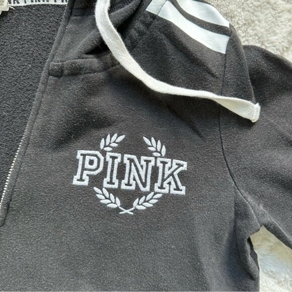 Victoria's Secret PINK | Black Quarter Zip Hoodie | Size Small - Picture 6 of 11